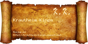Krautheim Kinga névjegykártya